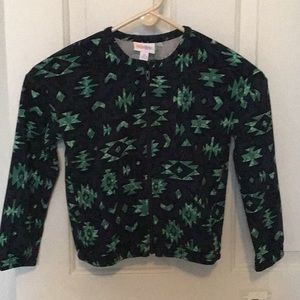 LuLaRoe Girls Monroe Zip Jacket Size 10